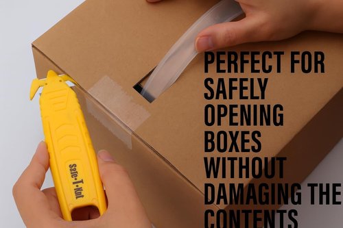 Safe•T•Kut Safety Box Cutter 20 Pack - Enclosed Blade Utility Knife for Easy Box Opening & Packaging