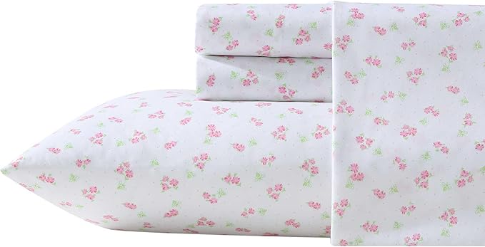 Laura Ashley - Kids Sheet Set, Ultra-Soft & Breathable Toddler Bedding with Matching Pillowcases, Wrinkle-Resistant, Ideal Girl Room Essentials (Busy Bee Pink, Queen)