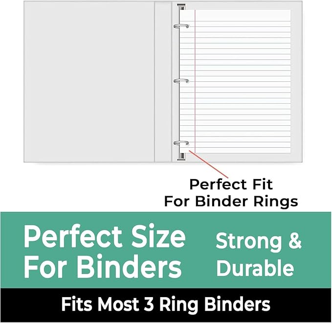Rosmonde Loose Leaf Paper Bulk, 6750 Sheets, 45 Pack, College Ruled Sheets, 8 x 10.5", 150 Sheets/Pack, 3 Hole Punch, Bulk Notebook Paper, Filler Sheets, Fits Standard Binders, Fights Ink Bleed, White