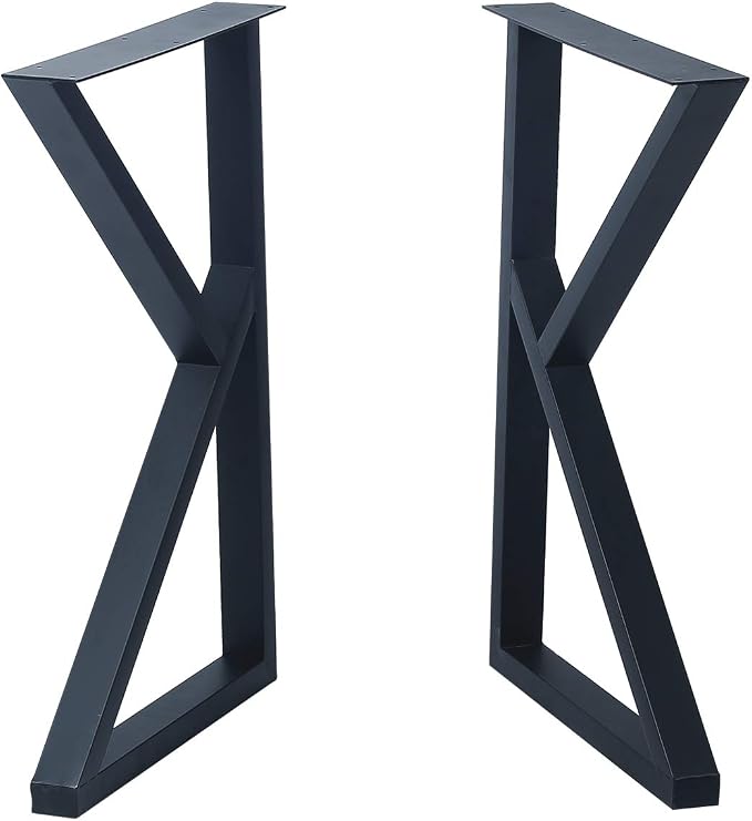 MBQQ 2 Pcs Furniture Legs Rustic Decory K Shape Table Legs,Heavy Duty Metal Desk Legs,Dining Table Legs,Industrial Modern, DIY Iron Bench Legs(H28”xW17.7”)