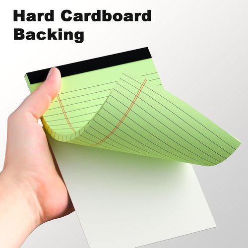AILZFEI 6-Pack Small Note Pads - 5x8 College Ruled Green Legal Pads for Study & Writing