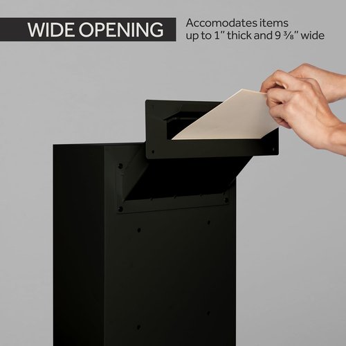 Durabox Drop Box Safe - Heavy Duty Steel Mailbox with Lock for Secure Mail & Cash | 17 x 13 x 7 (Black)