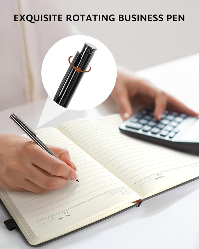 HULIPARK Leather Notebook Journal with Pen, A5 Lined Hardcover Notebook with Magnetic Closure, 240 Pages Daily Journal for Men Women, Ruled Journals Notebooks for Work, Writing, Note Taking - Black