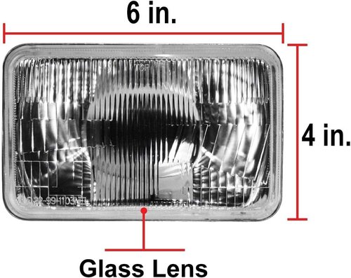 Parts N Go 4x6 Rectangular Headlights - Halogen H4 Bulb Set for Enhanced Visibility | H4656, H4651
