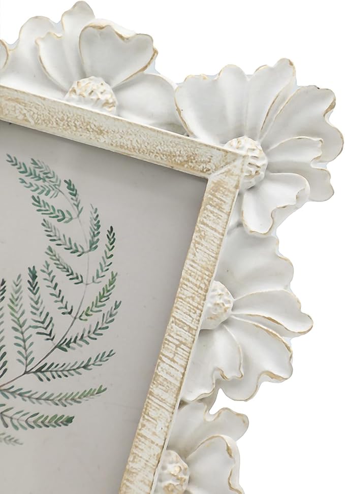 2.5x3.5 Small Vintage Picture Frame, Tiny Antique White Ornate Photo Frame, for Tabletop and Wall Display, Decorative Floral Design Retro Home Decor, Old Fashioned Photo Gallery Art