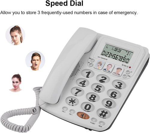 Regine Switzerland Corded Phone - 2-Line Design with Answering Machine & Caller ID | Noise Cancelling for Home & Office