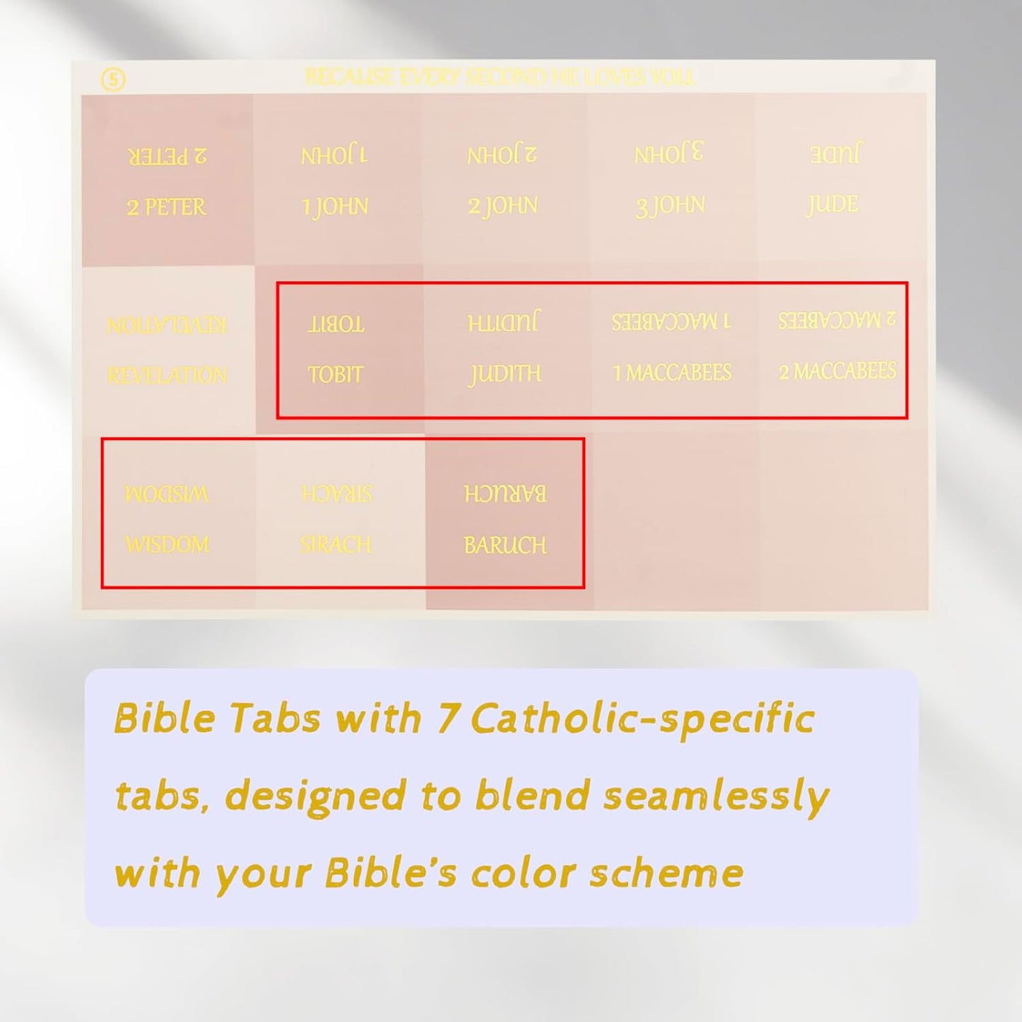 **Lumintutu Bible Tabs - Gold Foil Large Print, 90 Tabs for Easy Study | Perfect Christian Gift (Pink)**