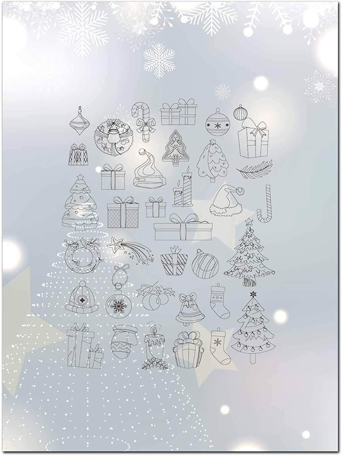 DUGUTUL Premium Festive Christmas Stationery Set Spread Holiday Joy, 48 Sheets, 8.5 x 11 Inches, 100gsm, Perfect for Personalized Gifts and Add Holiday Magic to Your Messages (E)