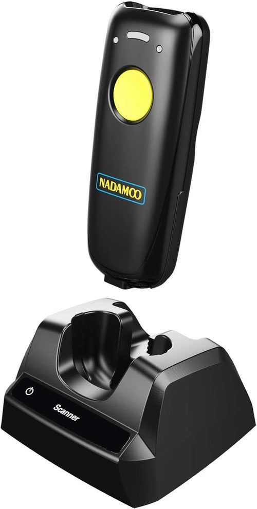 NADAMOO 2D Wireless Barcode Scanner - Bluetooth Compatible, Portable USB QR Code Reader for iPhone, iPad, Android & PC