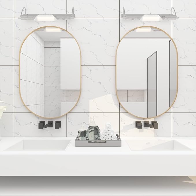 Oval Bathroom Mirror Capsule Wall Vanity Mirror, 24"x36" Pill Mirrors Wall Mounted Mirror, Large Modern Mirror with Gold Metal Frame, Decor for Entryway, Bedroom