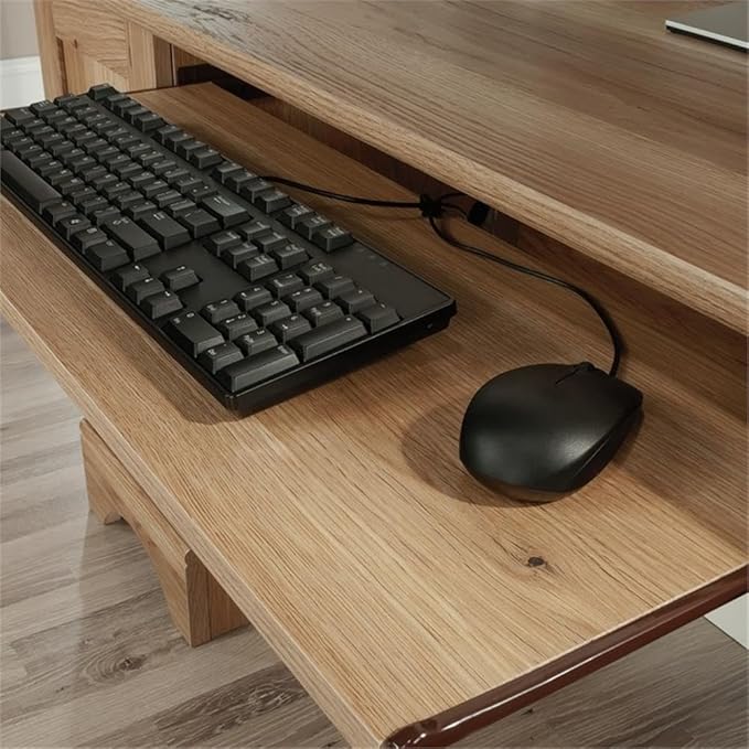 Sauder Miscellaneous Office Computer Desk with Drawers, Timber Oak Finish