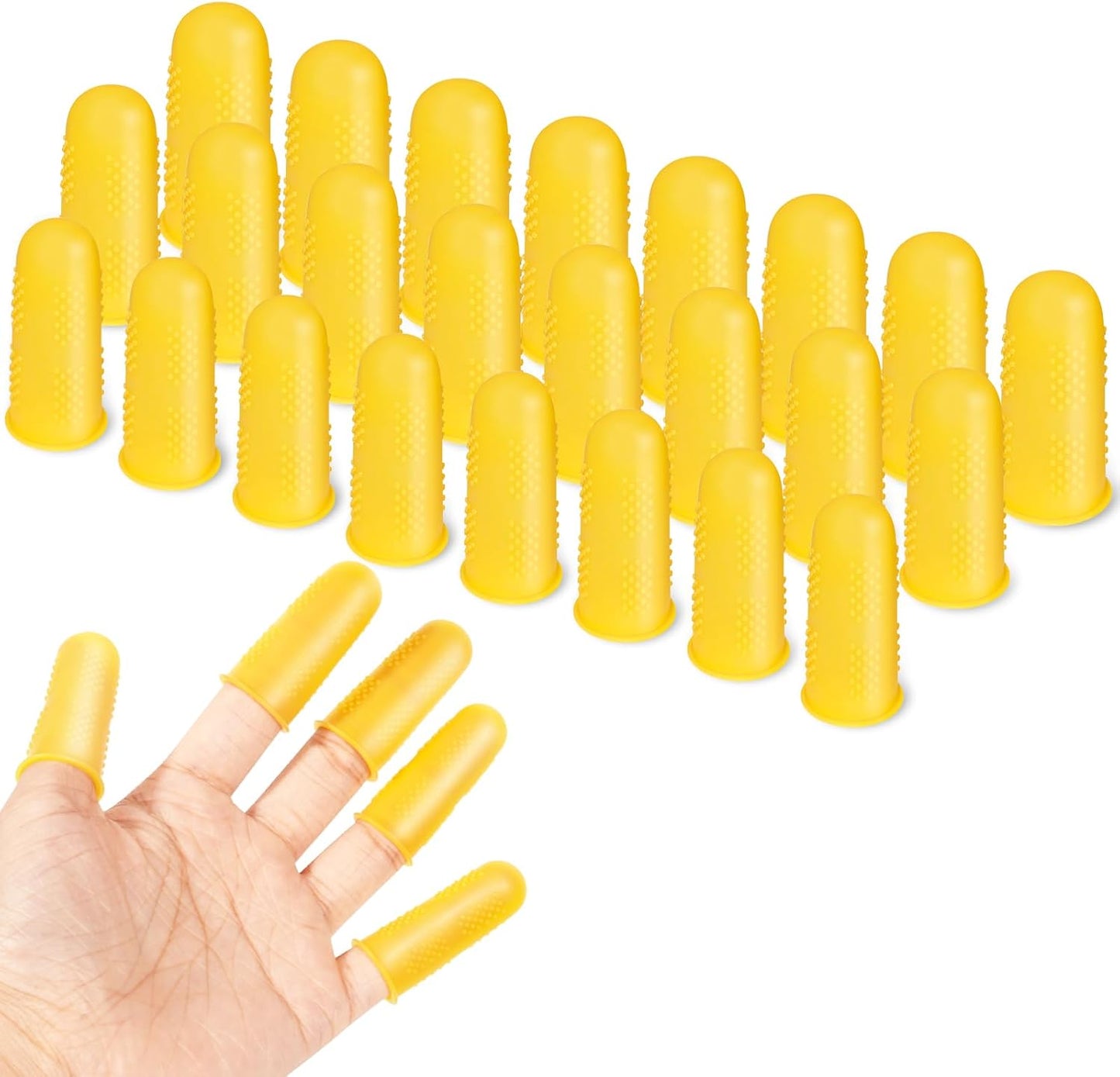 Skiennix Silicone Finger Protectors - 24 Pcs Rubber Tips for Hot Glue, Crafts & Writing | 3 Sizes Available