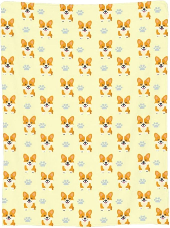 Corgi Blanket Cute Corgi Dog Throw Blanket Puppy Soft Cozy Fleece Fuzzy Stuffed Plush Flannel Gifts for Girls Women Boys Kids Adults 60"X80"