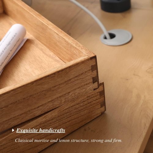 DDYURI Stackable Wood Paper Trays - Stylish Desk Organizer for Letters & Magazines | 2-Piece Set in Light Wood