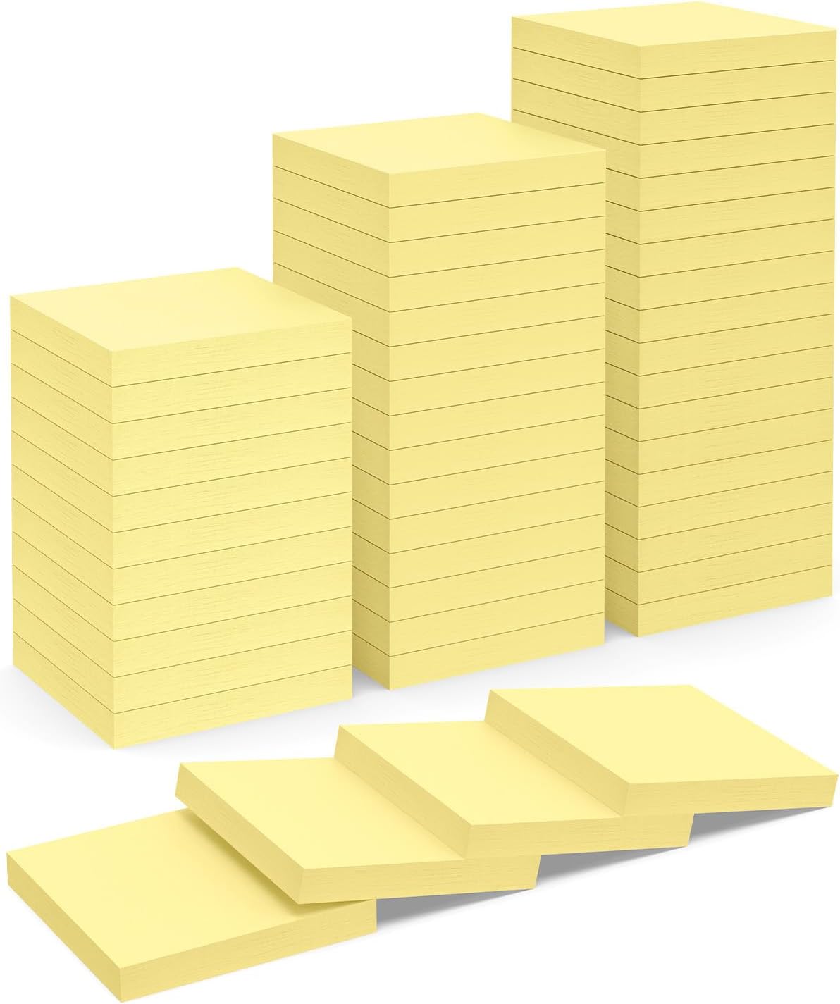 Skiennix Sticky Notes - 3x3 Yellow Self-Stick Memo Pads | 3600 Sheets in 48 Pads for Office & School