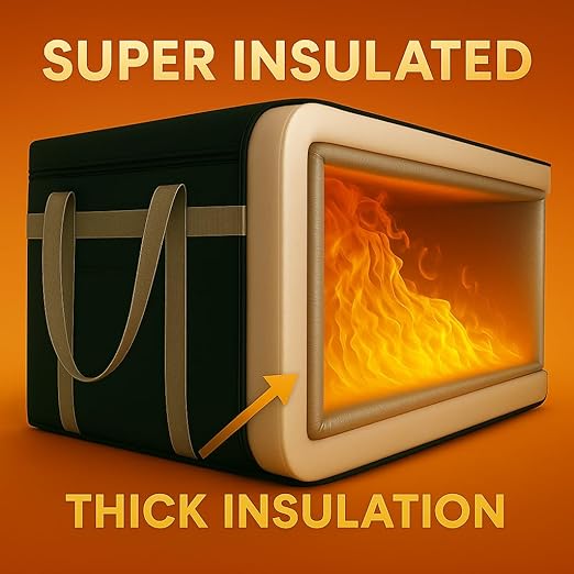 musbus Insulated Food Delivery Bag Cooler Bags Keep Food Warm Catering Therma for doordash Uber Eats Catering Shopper hot BLACK travel grocery pizza portable beach soft sided