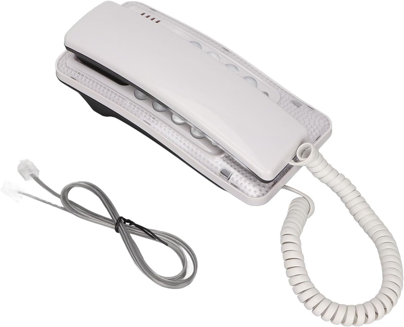 Wall Mounted Corded Phone - Portable Design with Redial, Flash, Mute | Durable ABS Material (White)