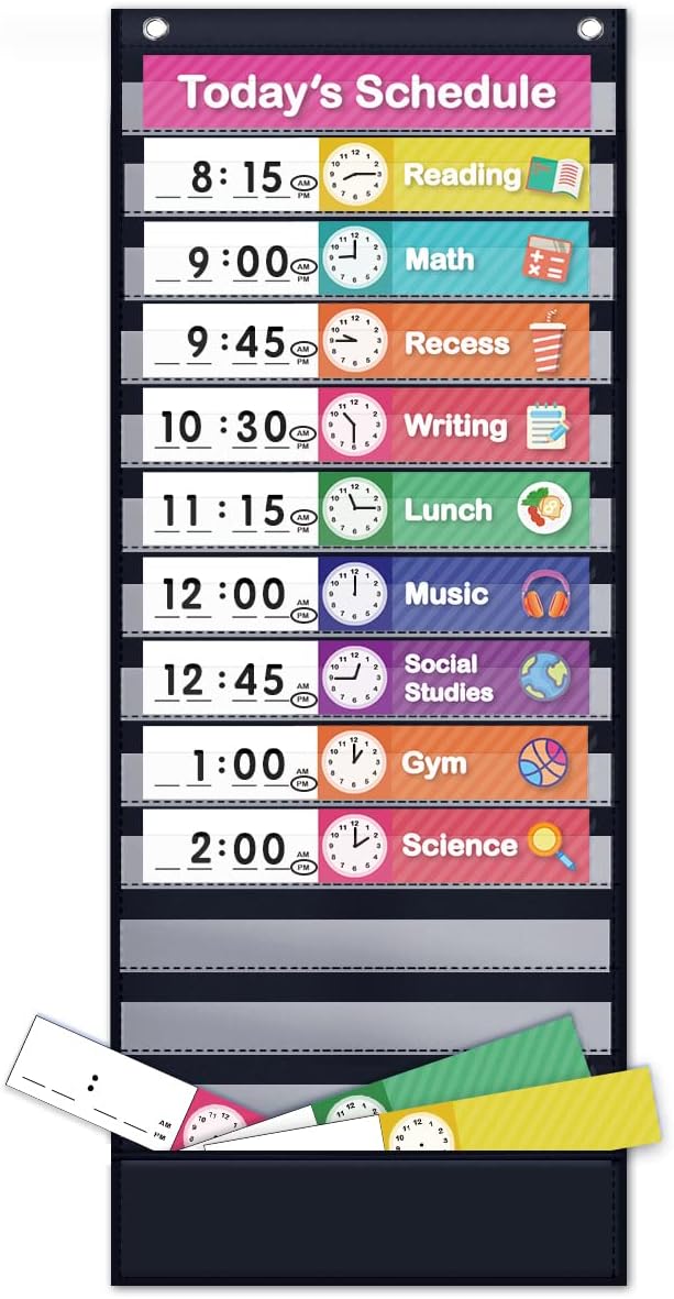 Skiennix Calendar Pocket Chart Set - Versatile Schedule Charts for Classroom Organization