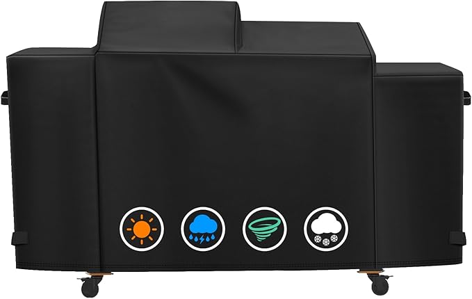 ZBXFCSH Heavy Duty 600D Polyester Cover Compatible with Pit Boss Charleston 1020 Pellet Grill Gas Griddle Combo PB1020NX Wood Pellet Grill with Handles, All Weather Protection Waterproof Cover