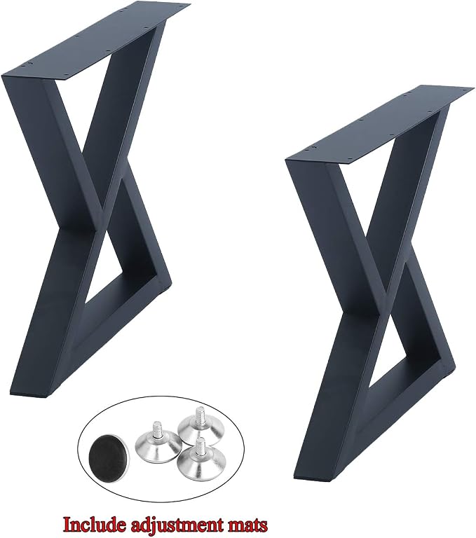 MBQQ 2 Pcs Furniture Legs Rustic Decory Triangle Shape Table Legs,Heavy Duty Metal Desk Legs,Dining Table Legs,Industrial Modern, DIY Iron Bench Legs(H15.7”xW17.7”)