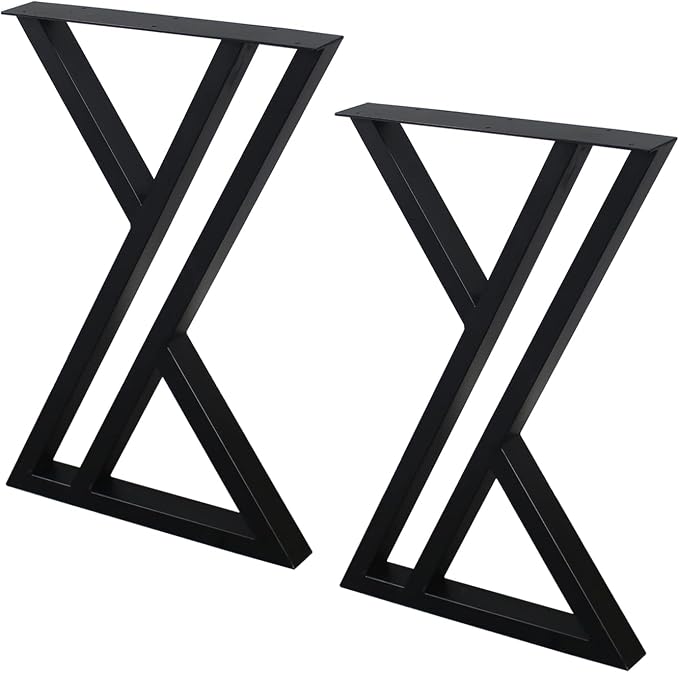 MBQQ Rustic Decor Triangle Table Legs, Heavy Duty Metal, 28' Height, 17.7' Wide, Industrial Modern, DIY Iron Bench Legs