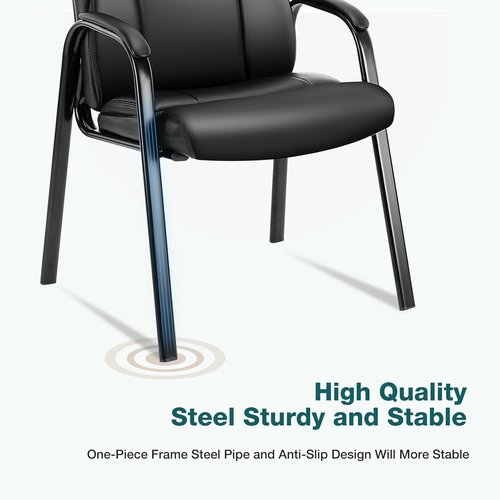 OLIXIS Leather Waiting Room Chairs - Comfortable Office Reception Seating with Padded Arms | Ideal for Clinics & Conferences