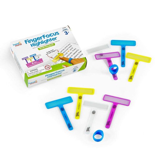 Hand2Mind FingerFocus Highlighter - Guided Reading Strips for Kids | Dyslexia & ADHD Tools (6 Pack)
