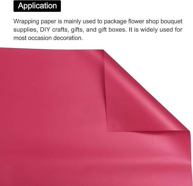 MECCANIXITY Set of 20 Flower Wrapping Paper 22.8x22.8 Inch Waterproof Florists Wrapping Paper for Florist Bouquet Supplies, DIY Crafts, Gift/Gift Box Packaging Bright Red