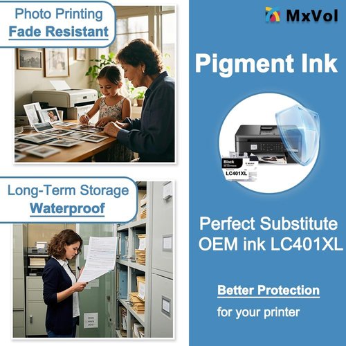 Brother LC401XL Ink Cartridges - High Yield Compatible for MFC-J1010DW & More | 5-Pack