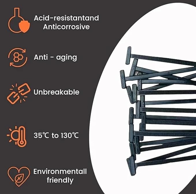 50PCS Nylon Universal Cable Tie Buckle, Heavy Duty Self-Locking Nylon Zip Holder for Daily Repair, Multifunctional UV-Resistant Fasteners for Car Fender Trunk Repair, Wire Bundling, Garage Use (50)