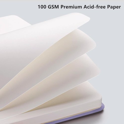 RETTACY A5 Leather Hardcover Blank Journal - 192 Pages of Thick 100 GSM Paper for Sketching & Drawing | Purple