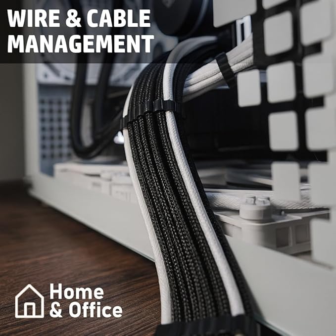 MGI SpeedWare Braided Split-Sleeve Wire Loom for High-Temperature Automotive Harness and Home Cable Management 10 feet (3/4")