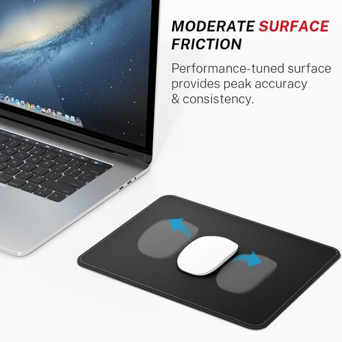 MROCO Mouse Pad - Premium Waterproof Surface with Anti-Fray Edges | Non-Slip Rubber Base, 8.5 x 11 in, Black