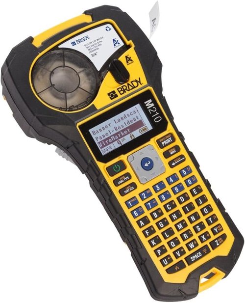 Brady M210 Portable Label Printer - Durable Rubber Bumpers, Multi-Line Print, 6 to 40 Point Font