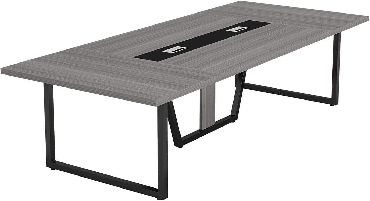 Tribesigns 8FT Conference Table Set - Large Wooden Meeting Table for 10 People | Durable Metal Frame