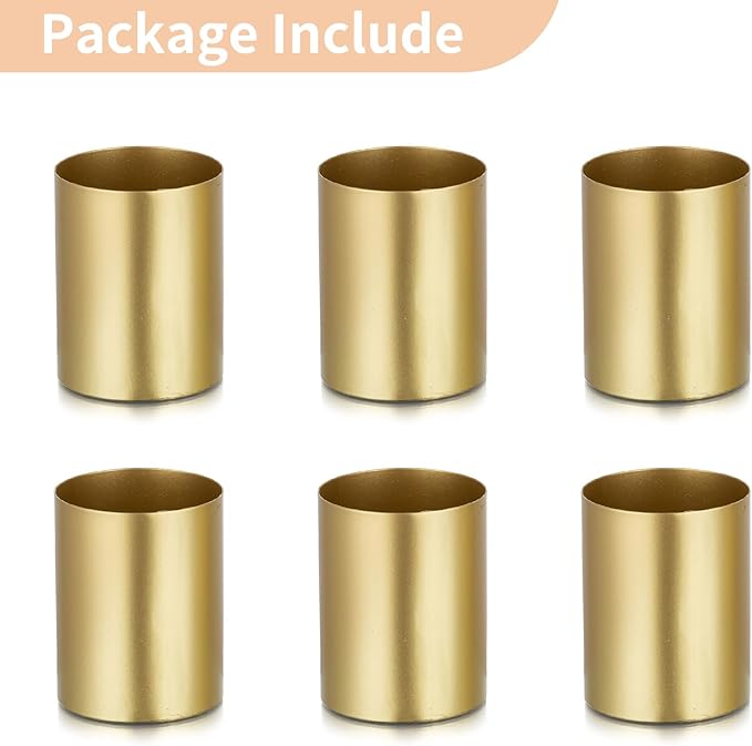 NUPTIO Gold Vases for Centerpieces Wedding: 6 Pcs 5.1 inch Tall Metal Flower Vase Flowers Stand Wedding Centerpieces for Tables Centerpiece Table Decorations
