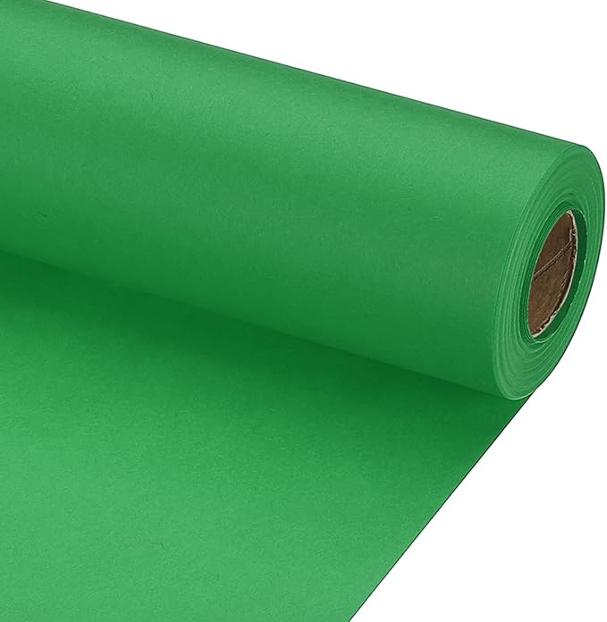 PATIKIL Wrapping Paper, 15" x 600"(49') 70 GSM Craft Paper Roll Kraft Packing Paper for Poster Bulletin Board, Gift Wrapping, Green