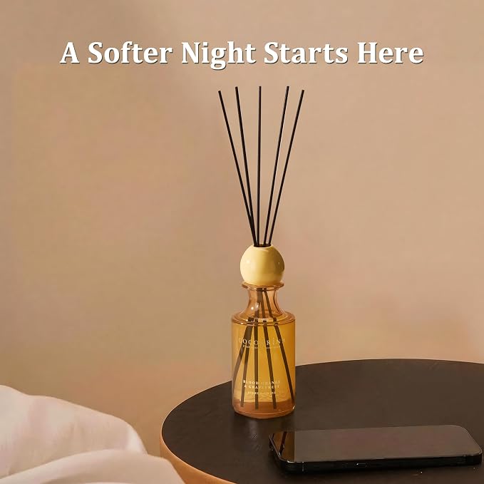 COCORRÍNA Blood Orange & Grapefruit Reed Diffuser 8.5 oz, Home Fragrance Oil Diffuser with 6 Reed Sticks, Long-Lasting Scent for Bathroom, Bedroom & Home Décor