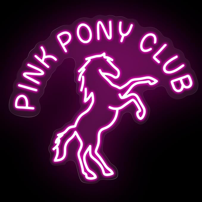 Pink Pony Club Led Neon Sign Pop Art, Western Cowgirl Custom Neon Lights Party Decor Neon Wall Sign Bar Cowgirl Room Decor, Midwest Princess Led Signs For Bedroom Wall Girl Cave Club Bar Pub Gift