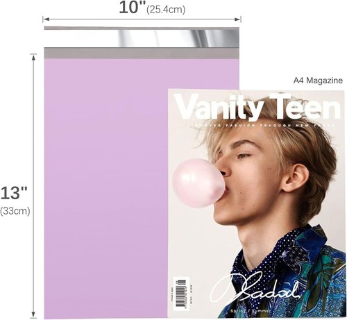 Fuxury Poly Mailers - 10x13 Inch Waterproof Shipping Bags | 1200 Pcs Light Purple for Small Business