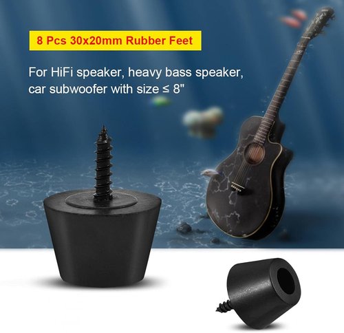 ASHATA Anti-Vibration Rubber Feet Pads - 8 Pcs 30x20mm for Speakers & Amplifiers | Includes Screws