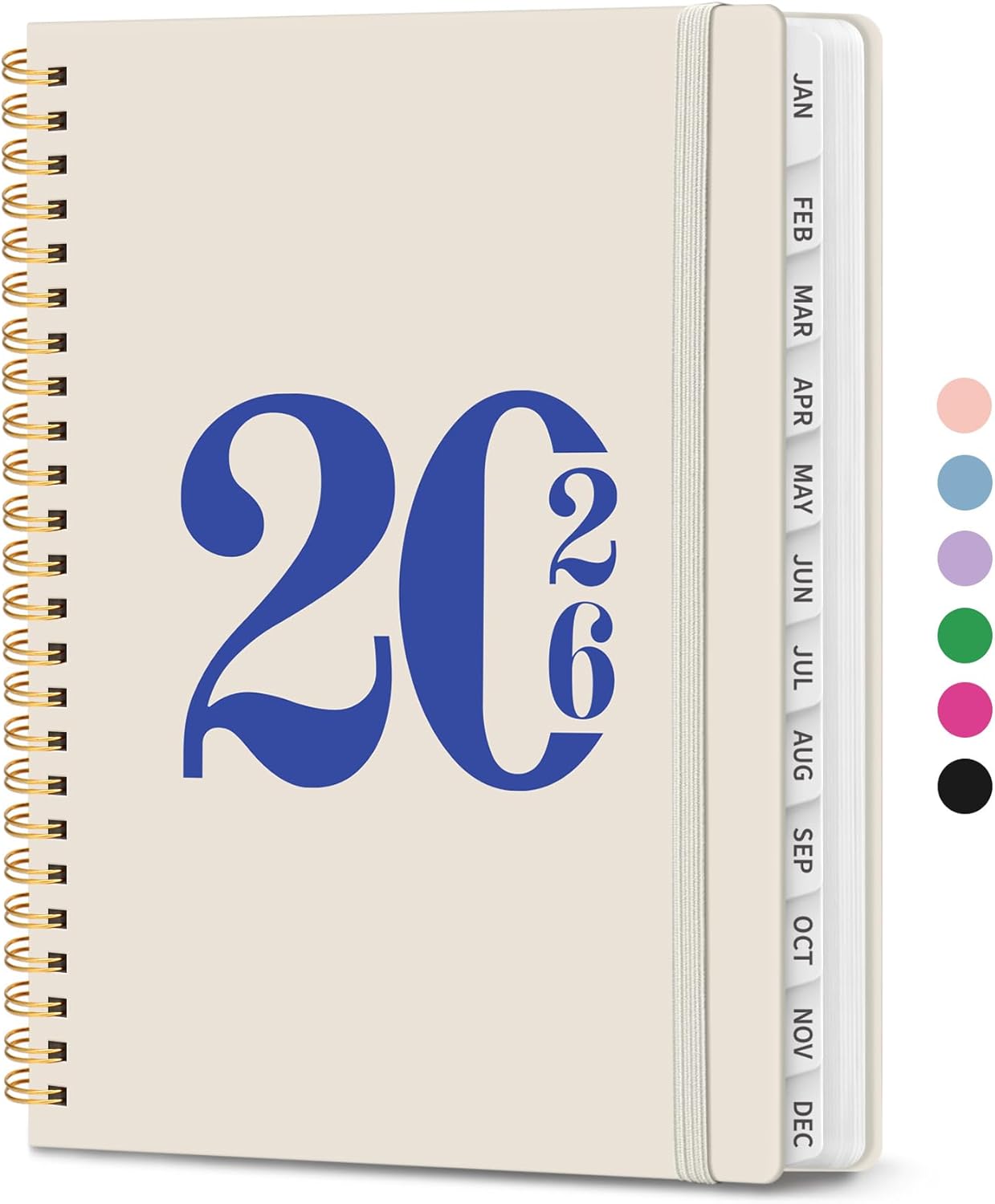 2026 Planner by [Brand Name] - Weekly & Monthly Calendar with Tabs, A5 Size (6.3" x 8.5"), Gray