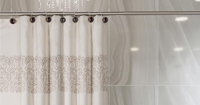 Creative Scents Dublin Brown Shower Curtain Hooks Decorative - Set of 12 Shower Hooks for Shower Curtain - Durable Shower Rings for Bathroom Curtain