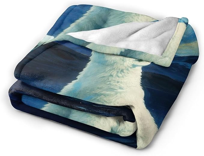 Polar Bear Blanket Cute White Bear Throw Blanket Soft Cozy Fleece Fuzzy Stuffed Plush Flannel Gifts for Girls Women Boys Kids Adults 40''x50''