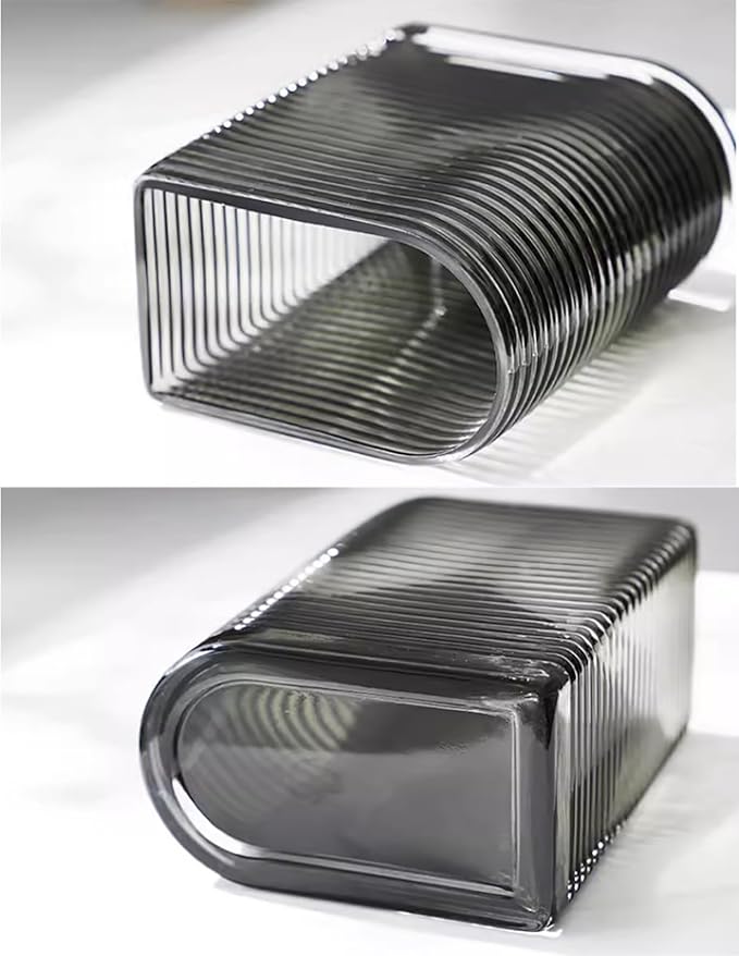 Modern Minimalist Glass Horizontal Stripe Crystal Dry Vase