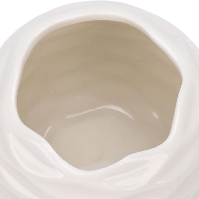 MAVIS LAVEN Nordic Ceramic Candle Holder Minimalist Tea Light Holder Hand Cast Texture for Scented Candles Ceramic Bowl for Living Room Dining Table Bedroom Holiday Decor (White)