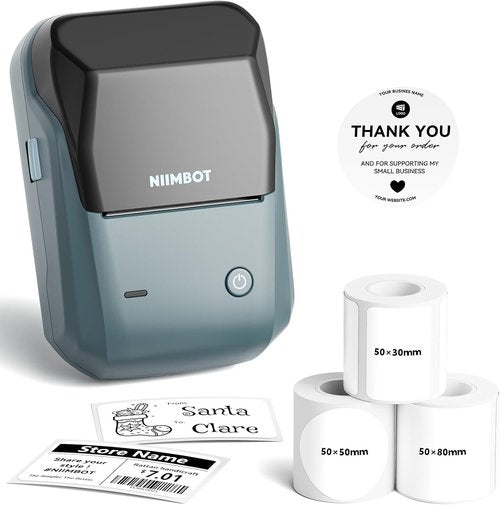 NIIMBOT 2-Inch Label Maker Machine - Portable Sticker Printer with 3 Tapes | Compatible with Phones & PC - Blue