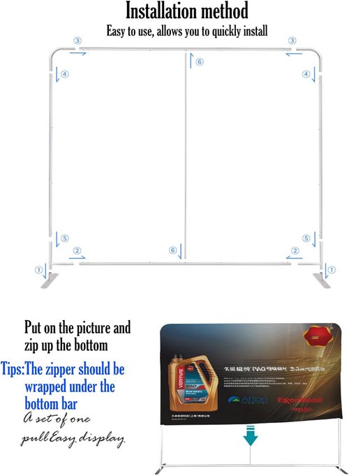 Customize Trade Show Backdrop - Tension Fabric Display for Booths, Exhibitions & Events | 7.5x16.5FT Double-Sided