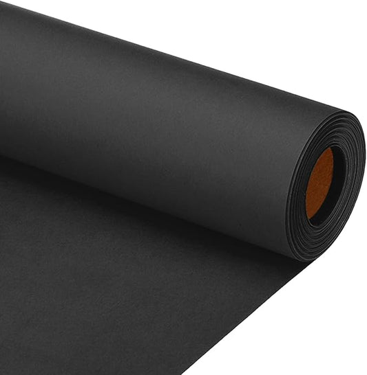 PATIKIL Wrapping Paper, 12"x600"(50') Bulletin Board Paper Roll Kraft Paper Roll Construction 80GSM for Shipping Packing Gift Wrapping Craft Flower Bouquet Christmas, Black