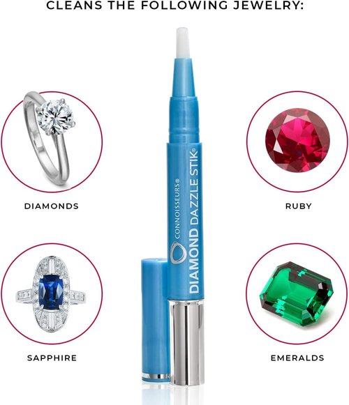 Connoisseurs Diamond Dazzle Stik - Portable Jewelry Cleaner for Rings & Precious Stones - Enhance Sparkle & Shine